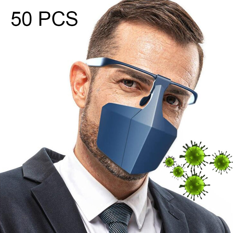 50 PCS Face-Shielding Protective Face Mask Anti-Fog Anti-Splash Anti-virus Dustproof Isolating Face Shield