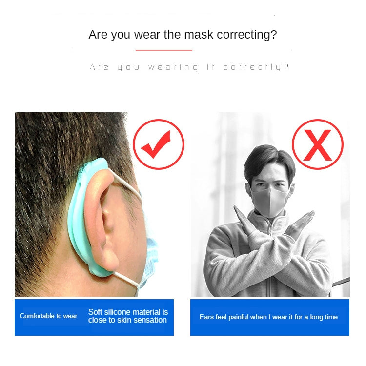 2 Sets Reusable Face Mask Soft Silicone Ear Hook Invisible Earmuffs