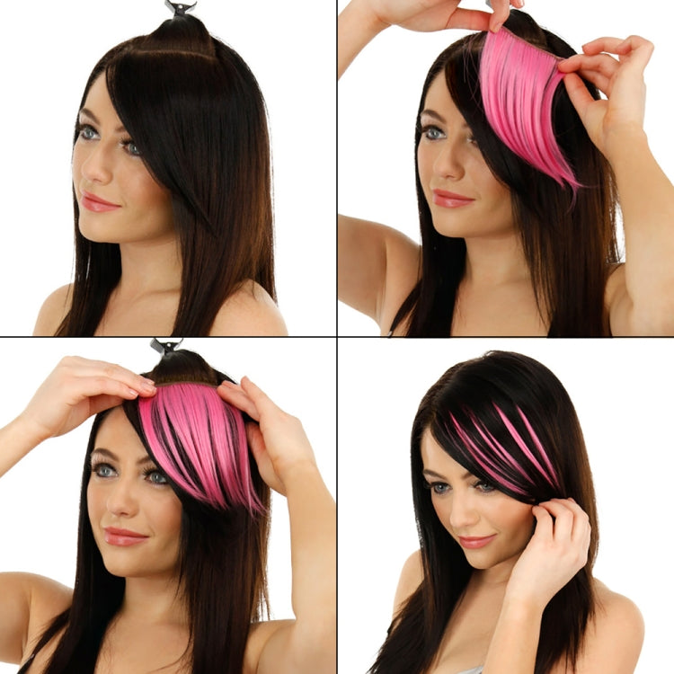 5 PCS Color Gradient Invisible Seamless Hair Extension Wig Piece Straight Hair Piece Color Bangs Hair Piece