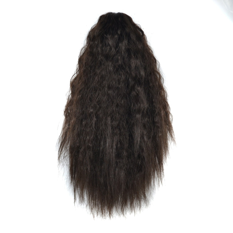 Natural Retro Short Curly Hair Clip-on Corn Blanching Horsetail Wig