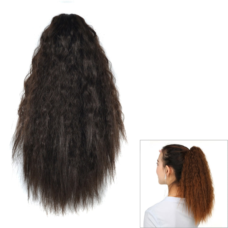 Natural Retro Short Curly Hair Clip-on Corn Blanching Horsetail Wig