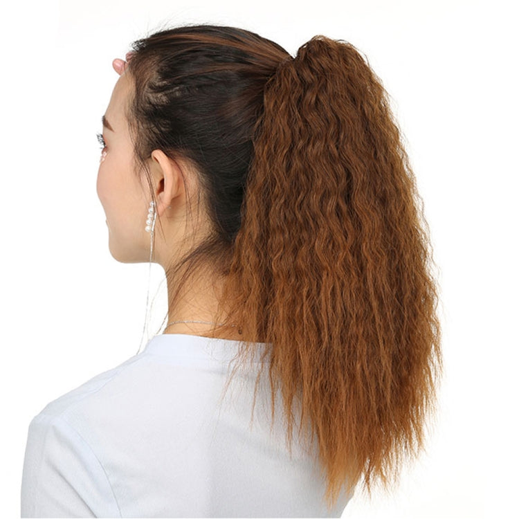 Natural Retro Short Curly Hair Clip-on Corn Blanching Horsetail Wig