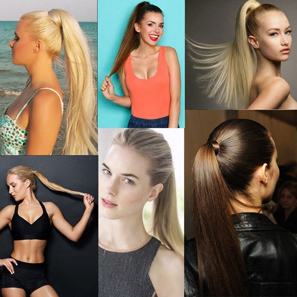 88# Invisible Seamless Bandage-style  Wig Long Straight Hair Wig Ponytail