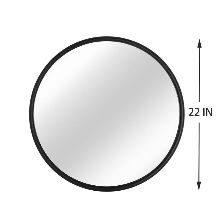 [US Warehouse] Metal Circular Frame Indoor Iron Wall Mounted Plane Mirror Size: 22 inch (Black)