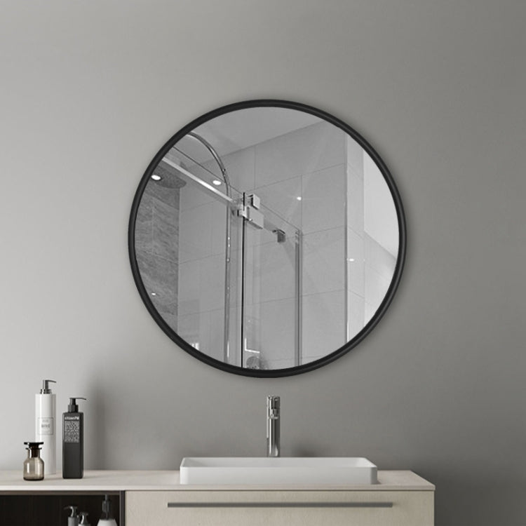 [US Warehouse] Metal Circular Frame Indoor Iron Wall Mounted Plane Mirror Size: 22 inch (Black)