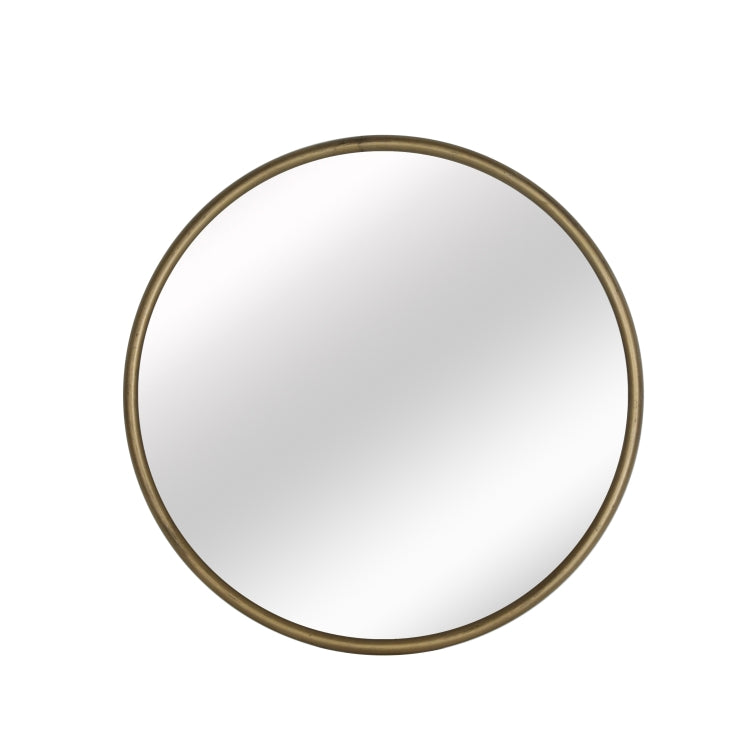 [US Warehouse] Metal Circular Frame Indoor Iron Wall Mounted Plane Mirror Size: 22 inch (Ancient Gold)