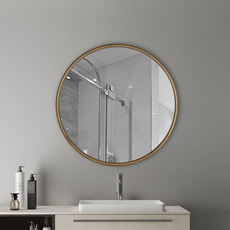 [US Warehouse] Metal Circular Frame Indoor Iron Wall Mounted Plane Mirror Size: 22 inch (Ancient Gold)