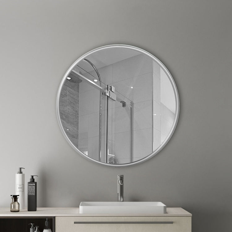 [US Warehouse] Metal Circular Frame Indoor Iron Wall Mounted Plane Mirror Size: 22 inch (Silver)