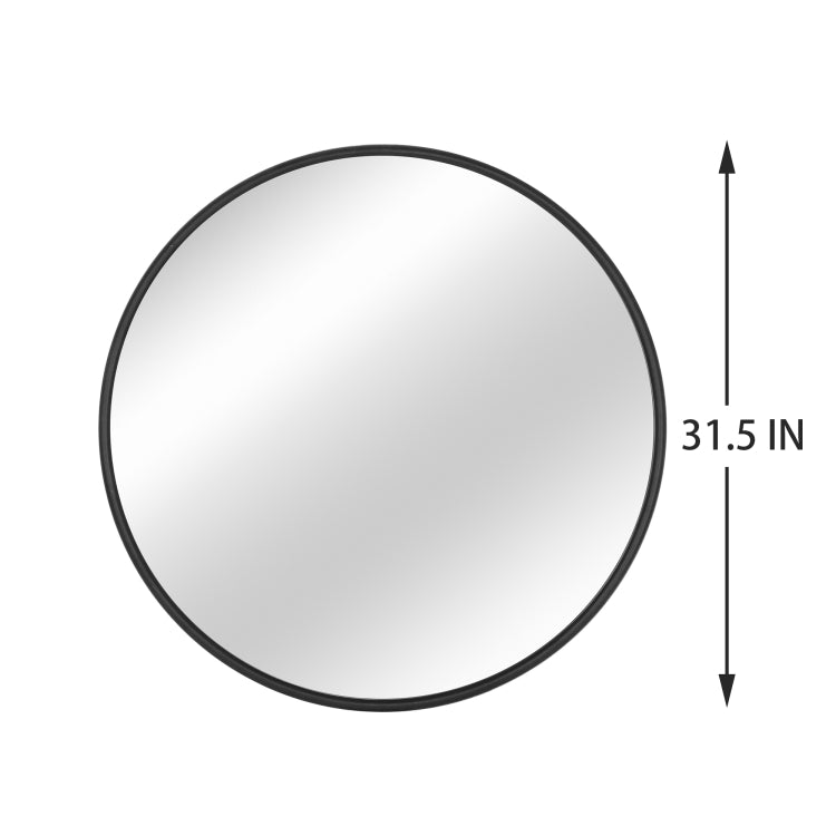 [US Warehouse] Metal Circular Frame Indoor Iron Wall Mounted Plane Mirror Size: 31.5 inch (Black)