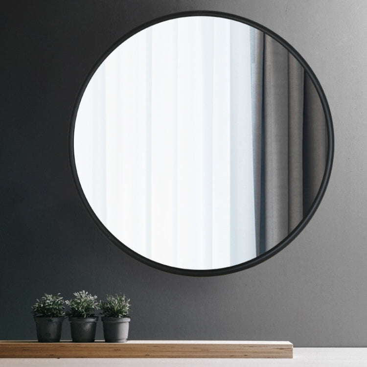 [US Warehouse] Metal Circular Frame Indoor Iron Wall Mounted Plane Mirror Size: 31.5 inch (Black)
