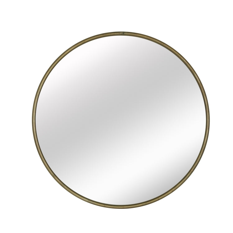 [US Warehouse] Metal Circular Frame Indoor Iron Wall Mounted Plane Mirror Size: 31.5 inch (Ancient Gold)