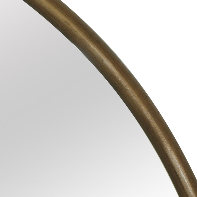 [US Warehouse] Metal Circular Frame Indoor Iron Wall Mounted Plane Mirror Size: 31.5 inch (Ancient Gold)