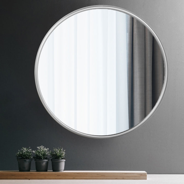 [US Warehouse] Metal Circular Frame Indoor Iron Wall Mounted Plane Mirror Size: 31.5 inch (Silver)