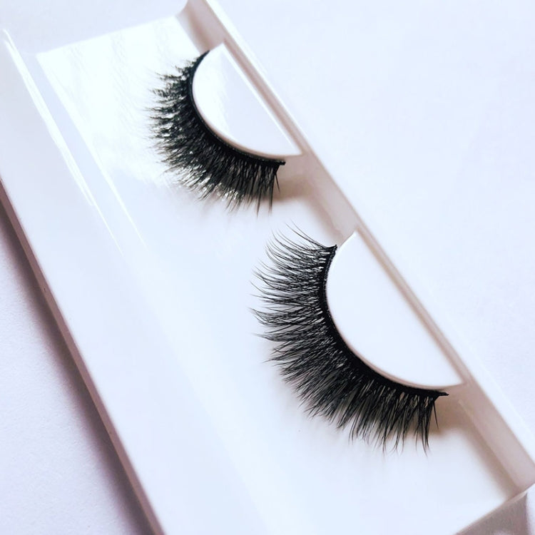 1 Pair 3D Natural Makeup Lashes Black False Eyelashes