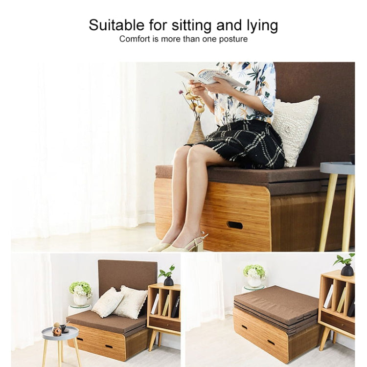 Creative Folding Single Bed, Size: Width: 200x70cm(Brown)