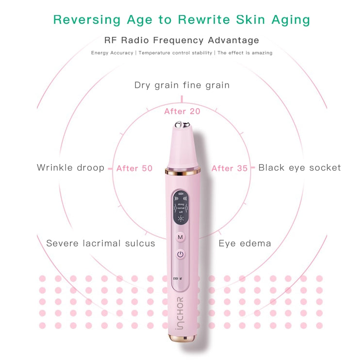 INCH028 1.5W Wireless RF Anti-Pouch and Black Eye Wrinkle Removal Beauty Instrument with Memory Function(Pink)