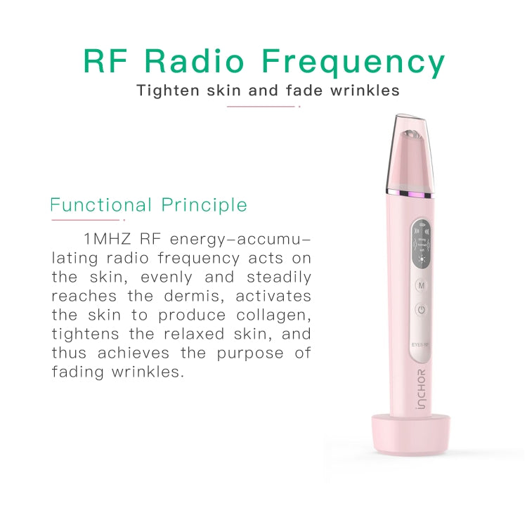 INCH028 1.5W Wireless RF Anti-Pouch and Black Eye Wrinkle Removal Beauty Instrument with Memory Function(Pink)