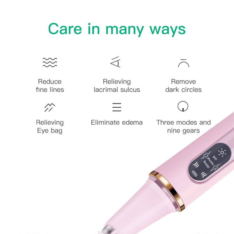 INCH028 1.5W Wireless RF Anti-Pouch and Black Eye Wrinkle Removal Beauty Instrument with Memory Function(Pink)