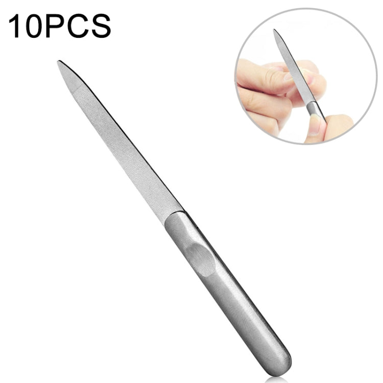 10 PCS Stainless Steel Polished Nail File, Length : 118mm