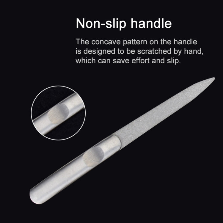10 PCS Stainless Steel Polished Nail File, Length : 118mm