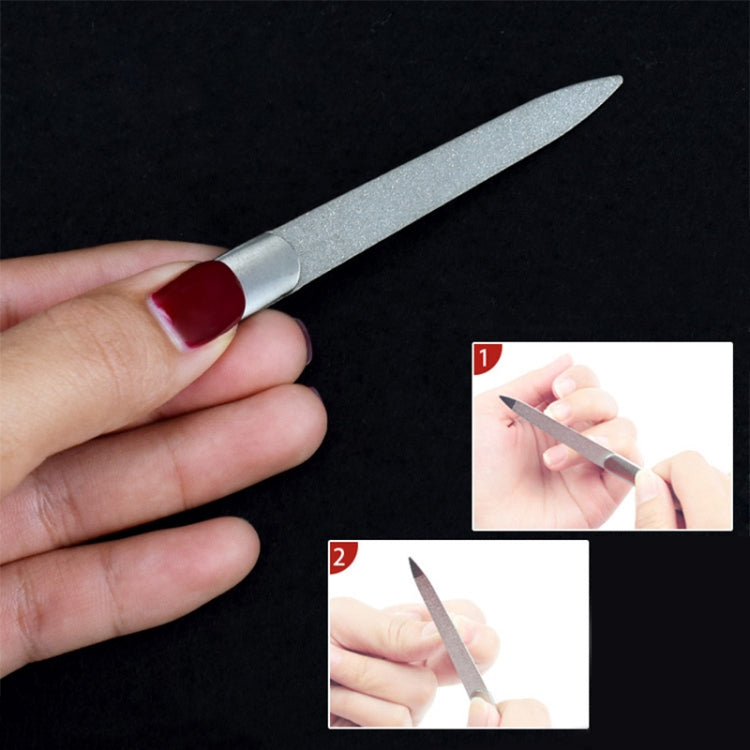 10 PCS Stainless Steel Polished Nail File, Length : 118mm