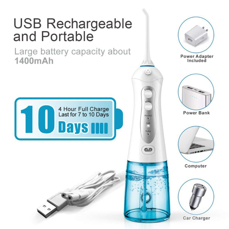 WF-102 Portable 1400mAh USB-Rechargeable Water Flosser IPX7 Waterproof Oral Irrigator