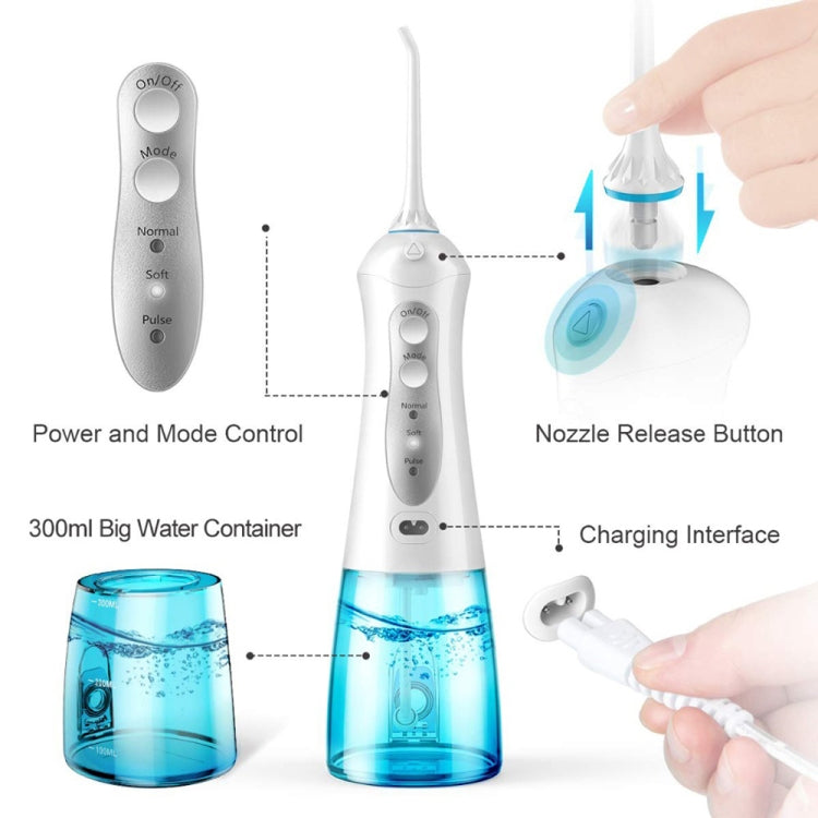 WF-102 Portable 1400mAh USB-Rechargeable Water Flosser IPX7 Waterproof Oral Irrigator