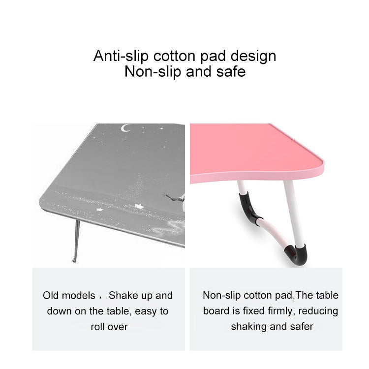W-shaped Non-slip Legs Square Pattern Adjustable Folding Portable Laptop Desk without Card Slot (Cloud)