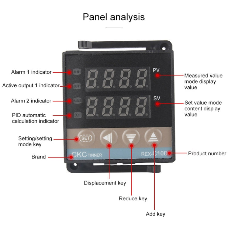 REX-C100 Thermostat + Thermocouple + SSR-10 DA Solid State Module Intelligent Temperature Control Kit