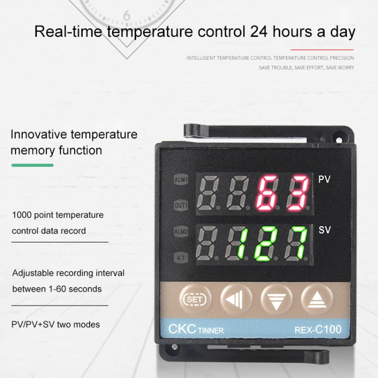 REX-C100 Thermostat + Thermocouple + SSR-10 DA Solid State Module Intelligent Temperature Control Kit