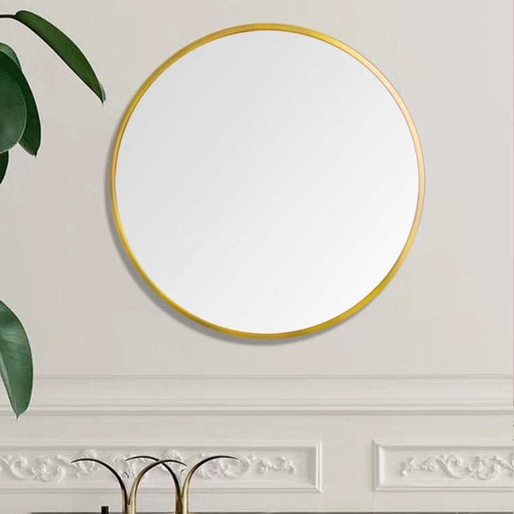 [US Warehouse] 24 inch Wall-mounted Round Metal Frame Plane Mirror Bathroom Vanity Mirror(Gold)