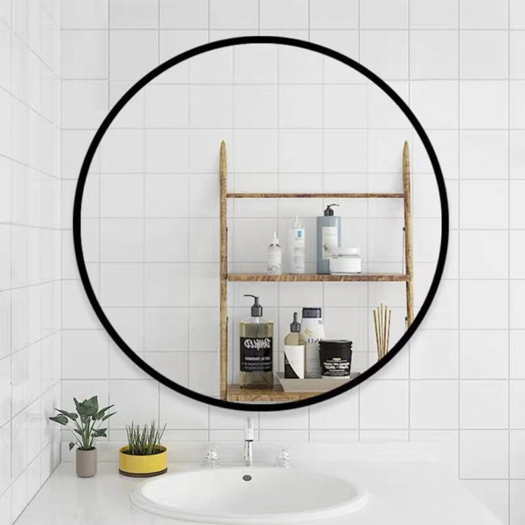 [US Warehouse] 31.5 inch Wall-mounted Round Metal Frame Plane Mirror Bathroom Vanity Mirror