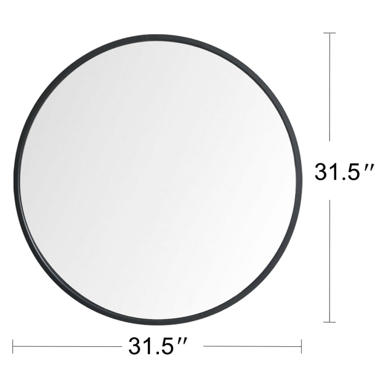 [US Warehouse] 31.5 inch Wall-mounted Round Metal Frame Plane Mirror Bathroom Vanity Mirror