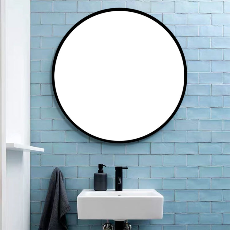 [US Warehouse] 31.5 inch Wall-mounted Round Metal Frame Plane Mirror Bathroom Vanity Mirror