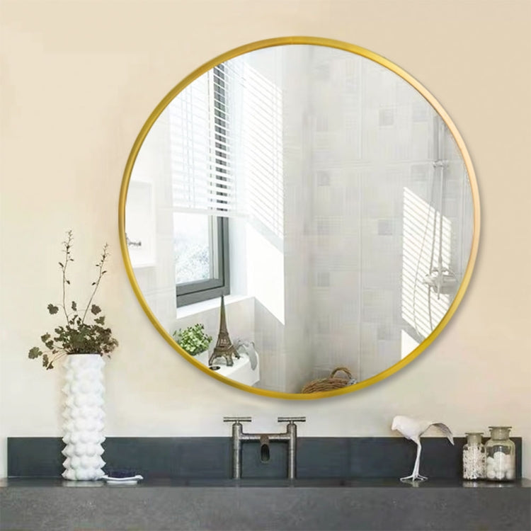 [US Warehouse] 31.5 inch Wall-mounted Round Metal Frame Plane Mirror Bathroom Vanity Mirror