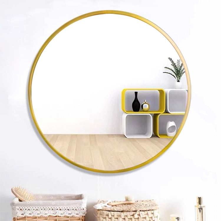 [US Warehouse] 31.5 inch Wall-mounted Round Metal Frame Plane Mirror Bathroom Vanity Mirror