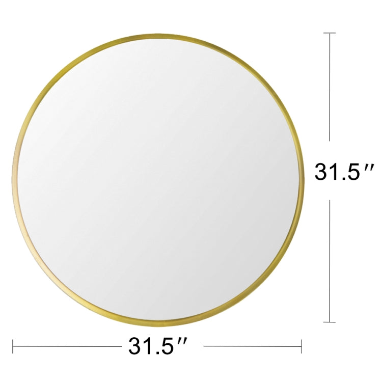 [US Warehouse] 31.5 inch Wall-mounted Round Metal Frame Plane Mirror Bathroom Vanity Mirror
