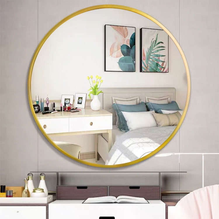 [US Warehouse] 31.5 inch Wall-mounted Round Metal Frame Plane Mirror Bathroom Vanity Mirror