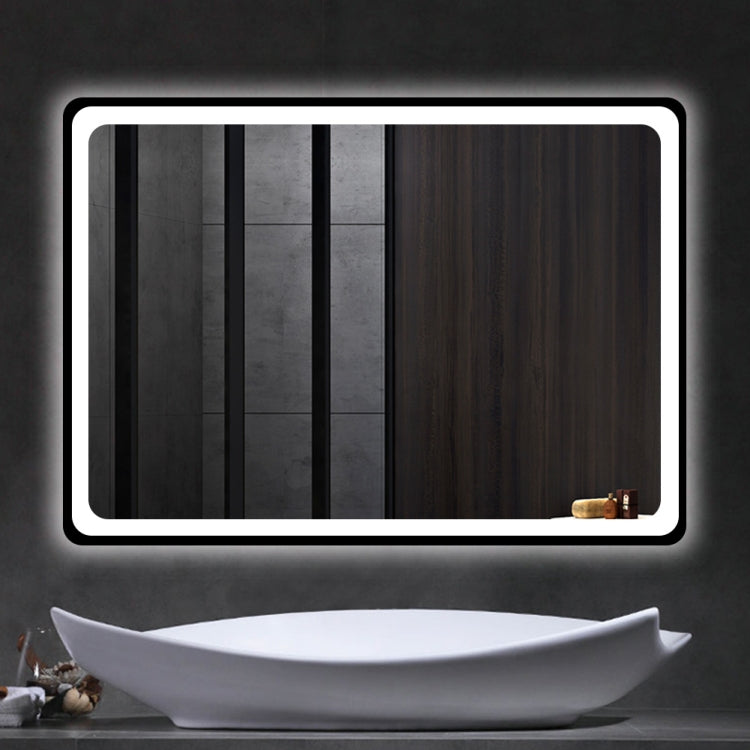 [US Warehouse] Wall-mounted Rectangular Frameless Explosion-proof Plane Mirror Bathroom Vanity Mirror with Touch LED Light, Size: 32 x 24 inch