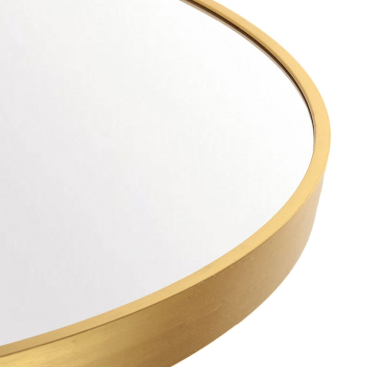 [US Warehouse] 27.5 inch Wall-mounted Round Metal Frame Plane Mirror Bathroom Vanity Mirror(Gold)