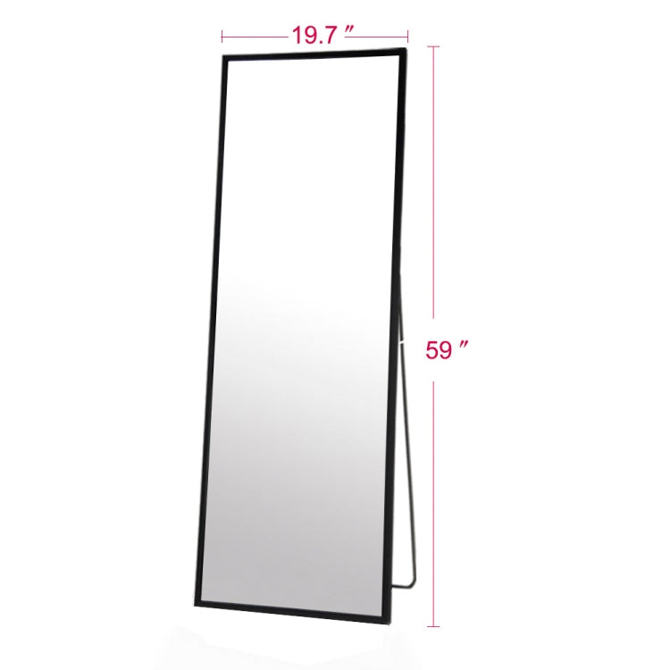 [US Warehouse] Rectangular Aluminum Frame Floor Mirror Wall-mounted Full-length Mirror Bedroom Mirror, Size: 59 x 19.7 inch