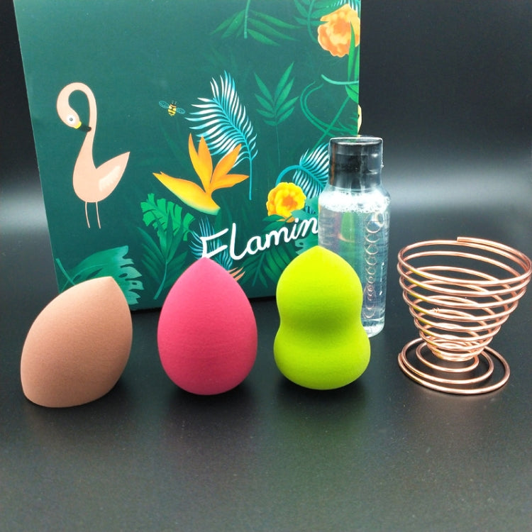 Gourd Water-drop Sponge Makeup Egg Soft Cosmetic Puffs Set with Sponge Cleanser (Lafite Mat)