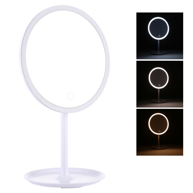 ZC-001 3 Color Modes Dimmable Natural Light Makeup Mirror (White)