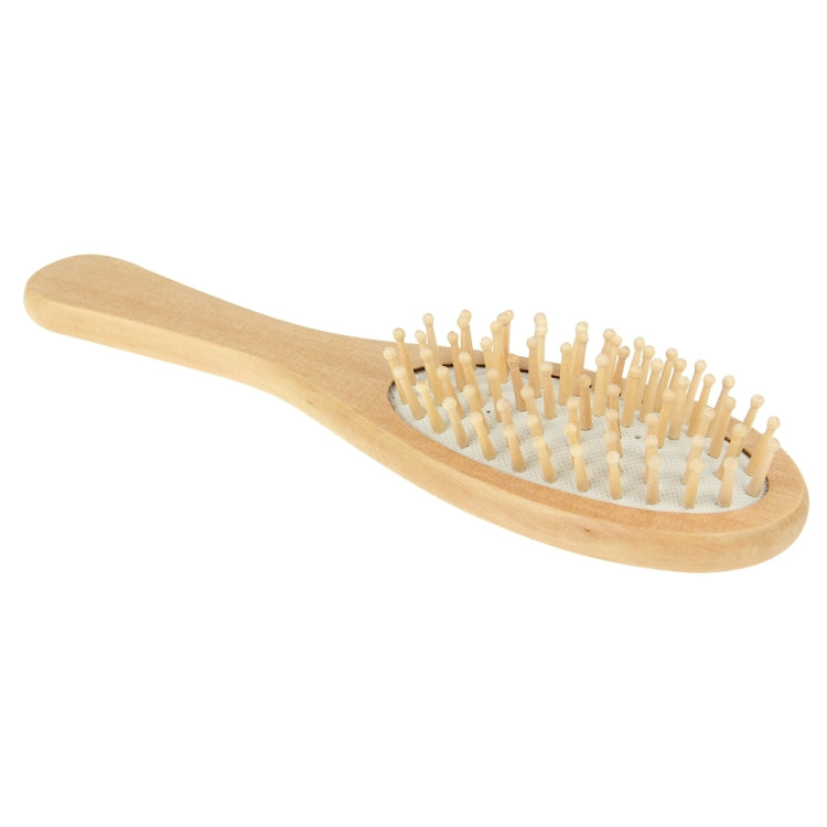 Natural Wooden Massage Hair Comb with Rubber Base & Wooden Brush, Size: Small(White)