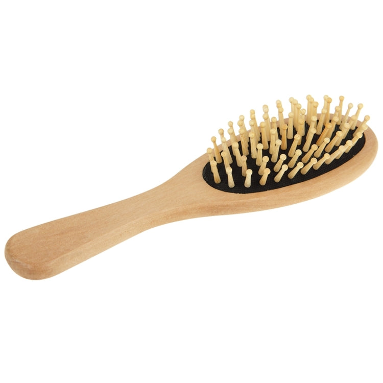 Natural Wooden Massage Hair Comb with Rubber Base & Wooden Brush, Size: Medium