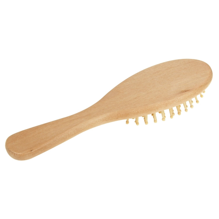 Natural Wooden Massage Hair Comb with Rubber Base & Wooden Brush, Size: Medium