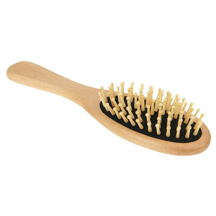 Natural Wooden Massage Hair Comb with Rubber Base & Wooden Brush, Size: Medium