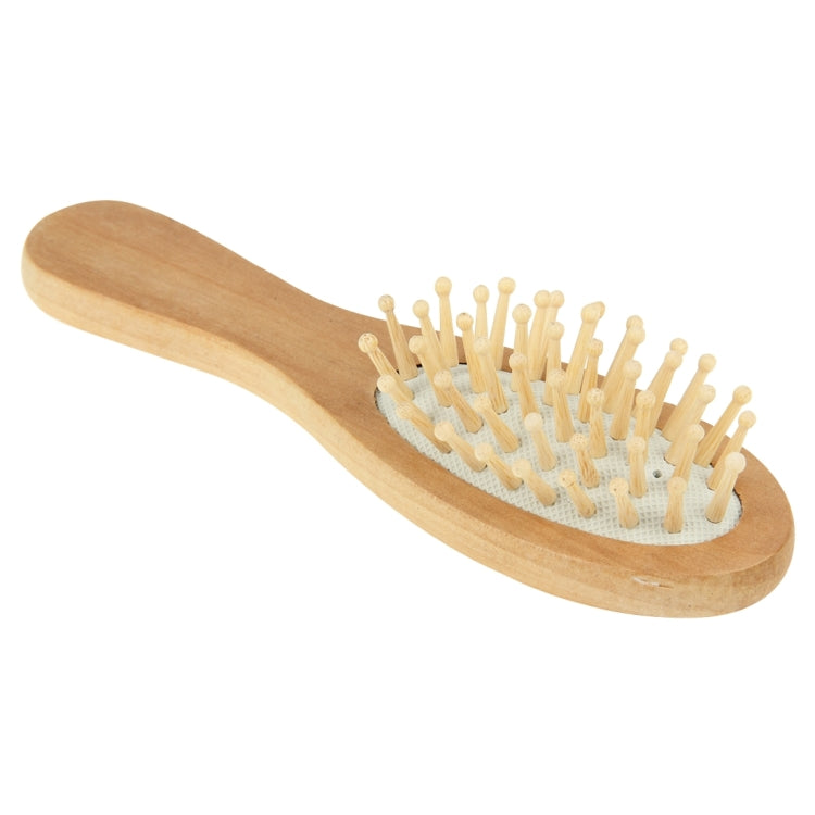 Natural Wooden Massage Hair Comb with Rubber Base & Wooden Brush, Size: Medium