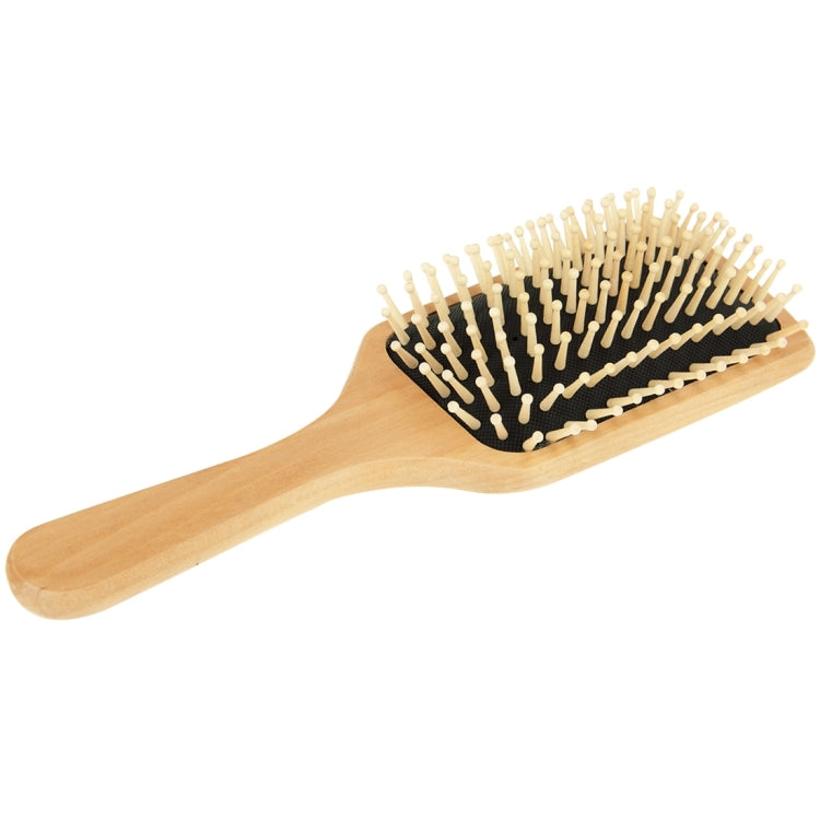 Natural Wooden Massage Hair Comb with Rubber Base & Wooden Brush, Size: Large