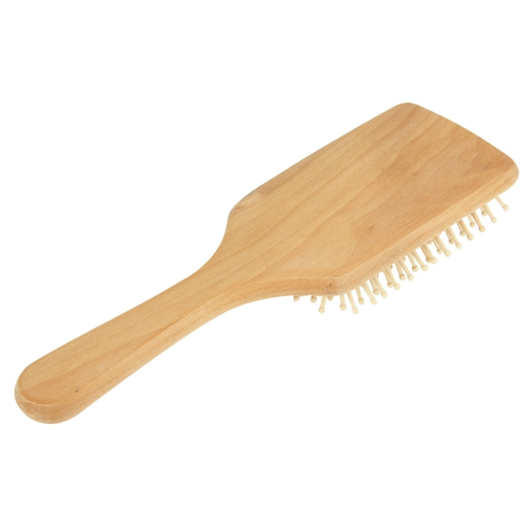 Natural Wooden Massage Hair Comb with Rubber Base & Wooden Brush, Size: Large